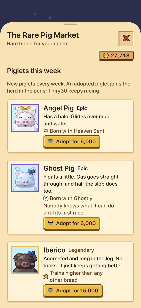 the rare pig market