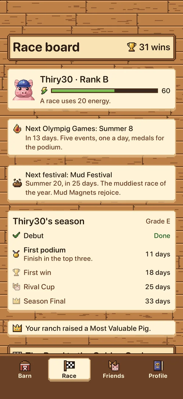 the race board